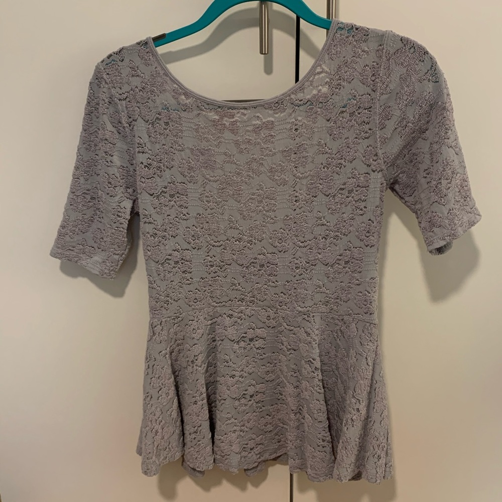 Free People Lace Peplum Top